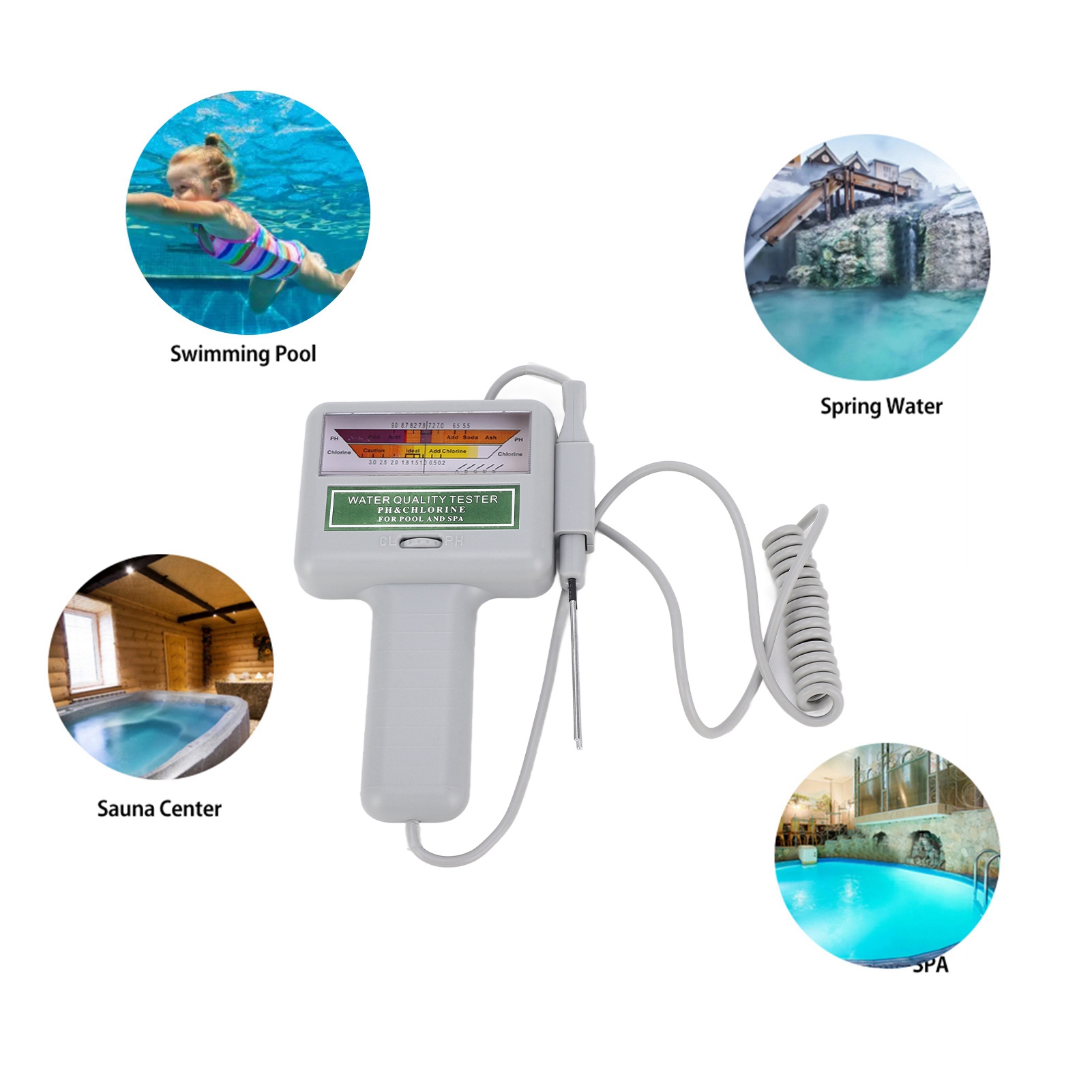Ph Meter Digital Water Tester - جهاز اختبار رقمي لمياه حمامات السباحة،