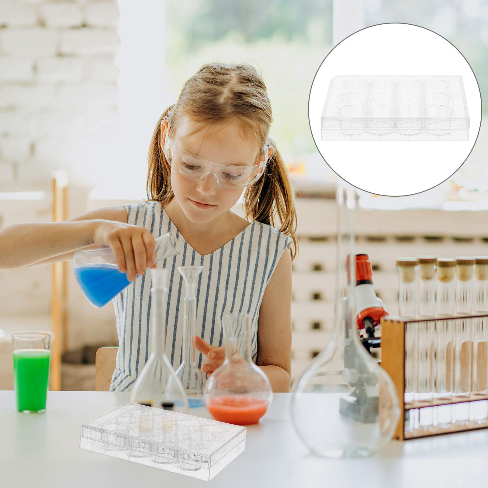 Lab Equipment - طبق زراعة الخلايا الشفاف ذو 12