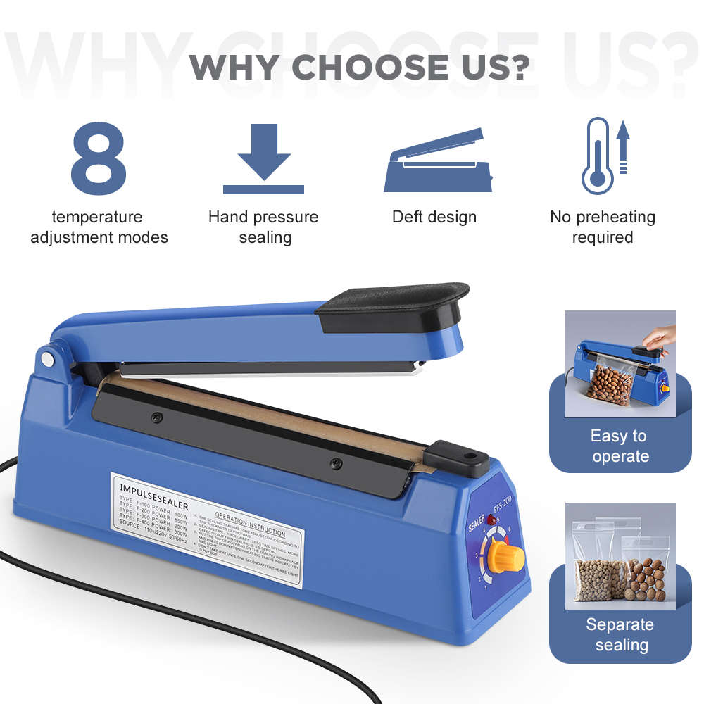 دفعة آلة السدادة المطبخ الغذاء - مراجعة Plastic Bag Impulse Heat Sealer وسعره