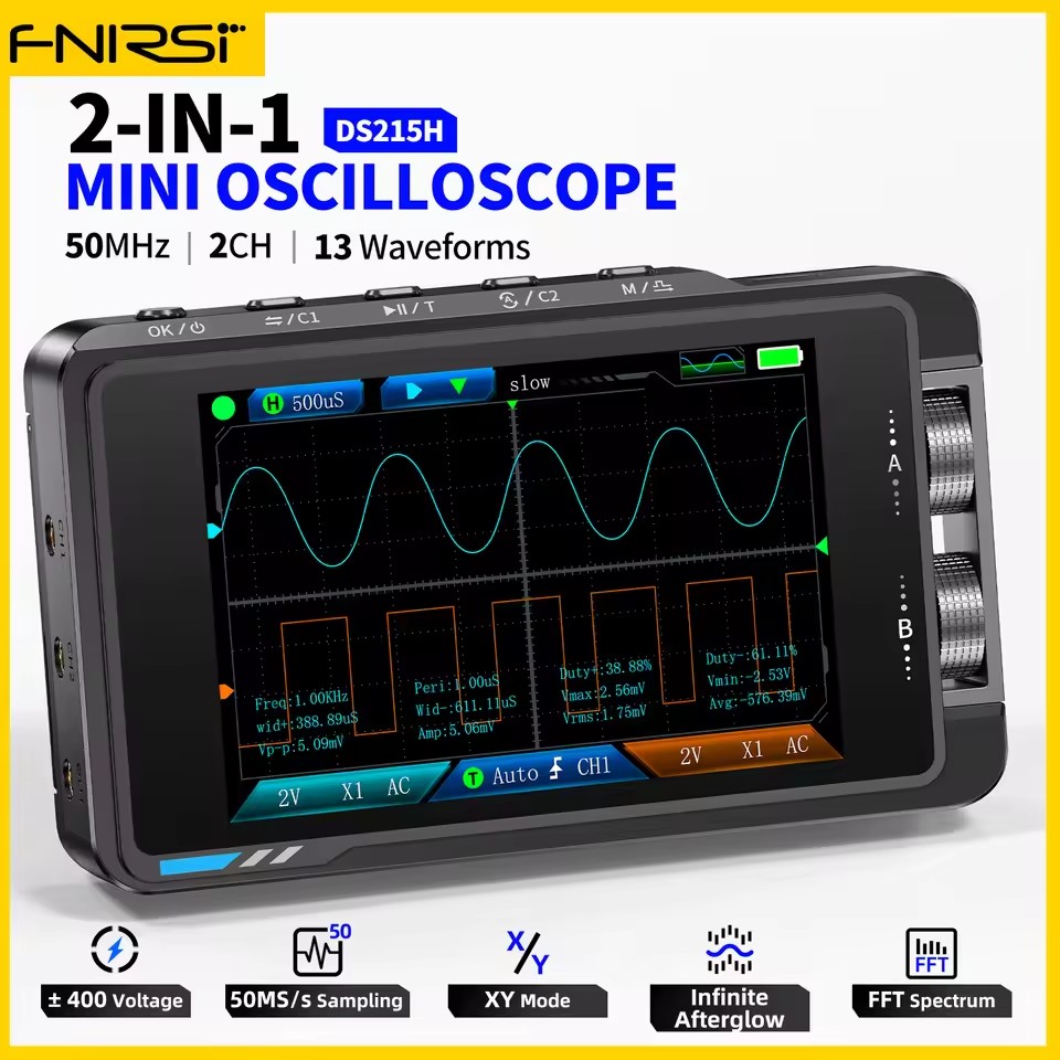 جهاز راسم ذبذبات رقمي محمول FN - مراجعة Fnirsi Digital Oscilloscope Handheld وسعره