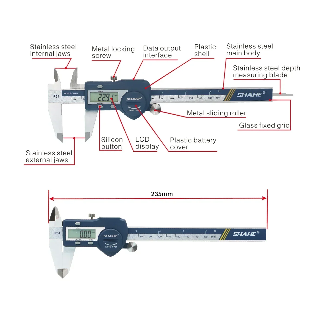 SHAHE فرجار رقمي، أداة قياس ال - مراجعة Digital Caliper 150Mm Stainless Steel وسعره