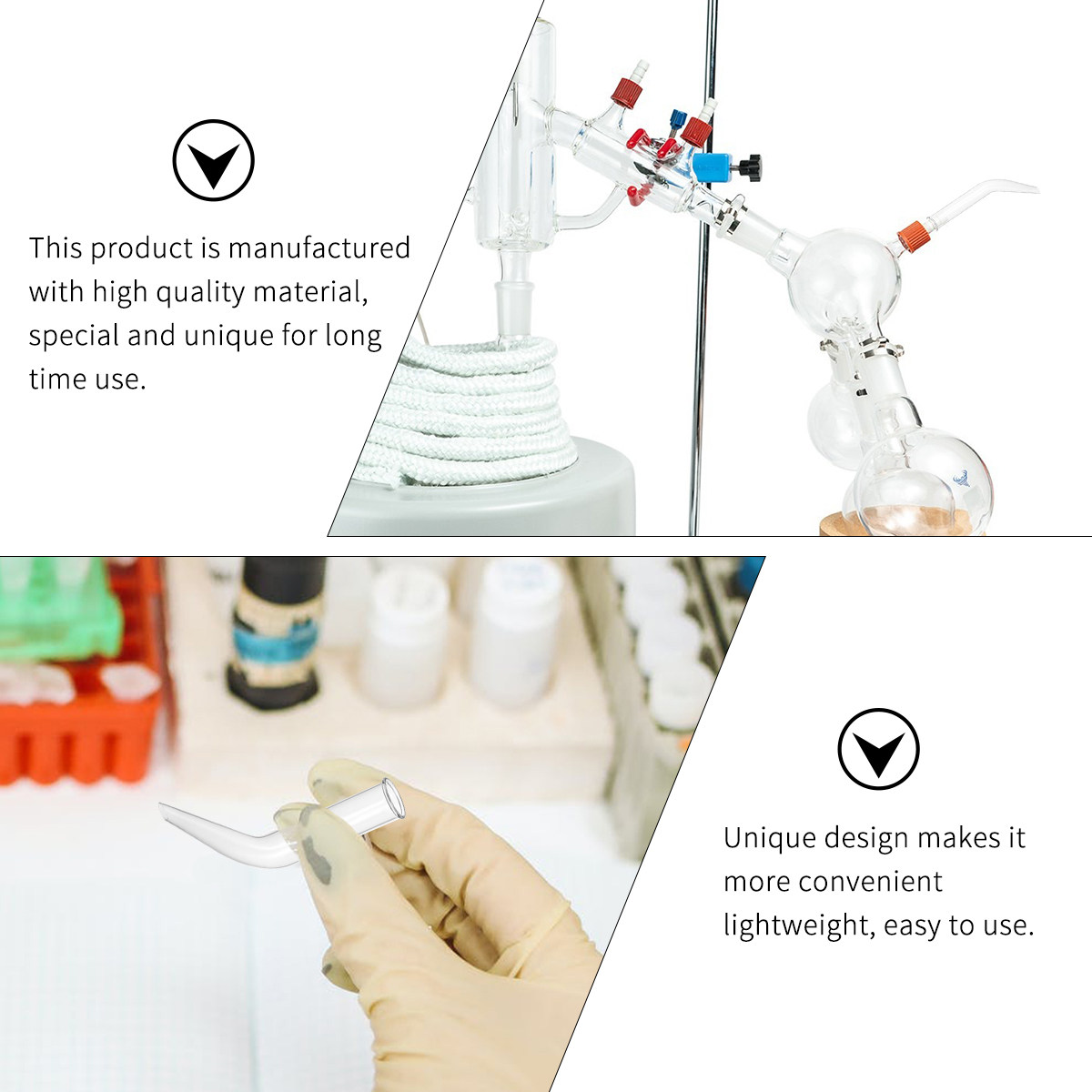 5 قطع أنبوب تقطير زجاجي شفاف ع - مراجعة Lab Equipment وسعره