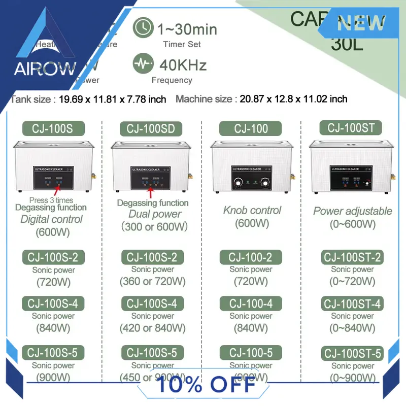 جهاز تنظيف بالموجات فوق الصوتي - مراجعة Ultrasonic Cleaner 30L Industrial وسعره
