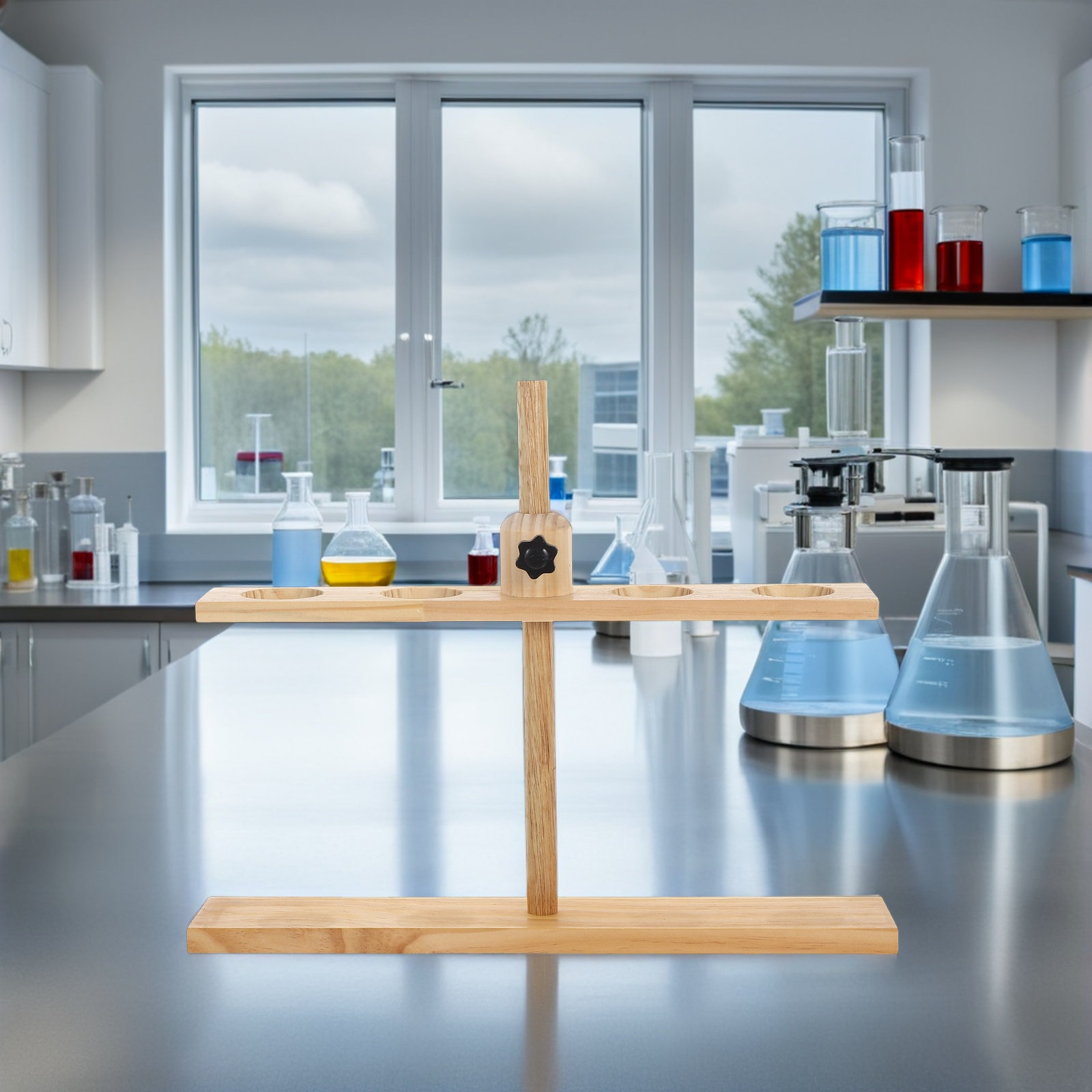 حامل قمع فاصل خشبي قابل لتعديل - مراجعة Lab Equipment وسعره