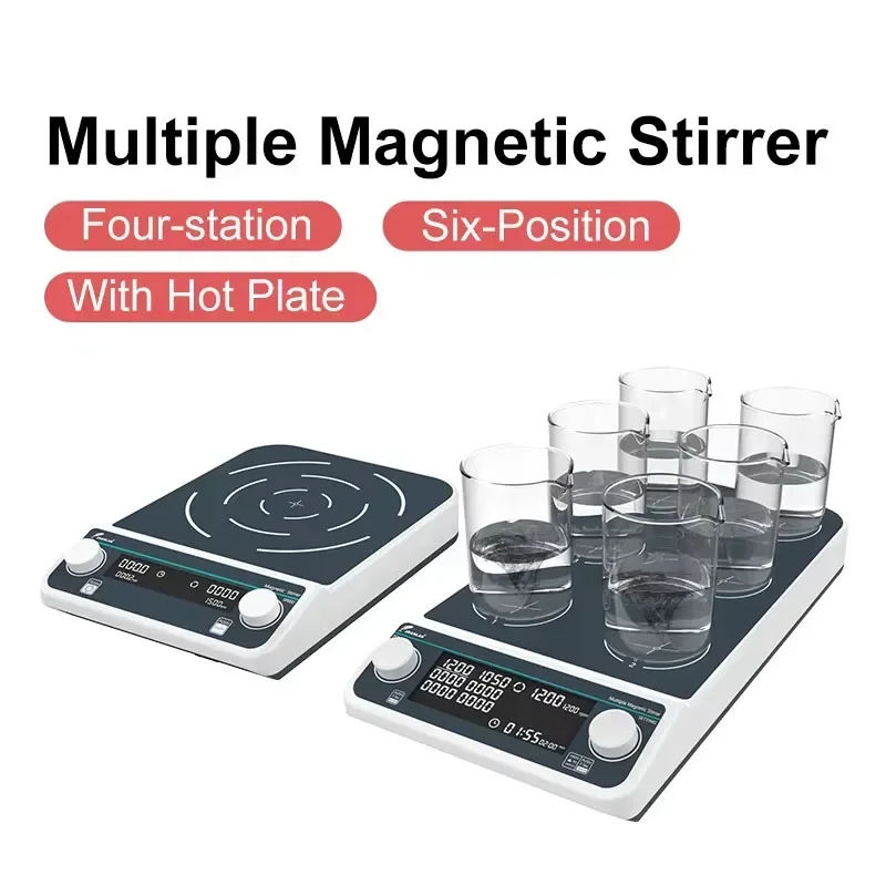 أربع محطات ستة موقف متعددة محر - مراجعة Lab Magnetic Stirrer Hot Plate وسعره