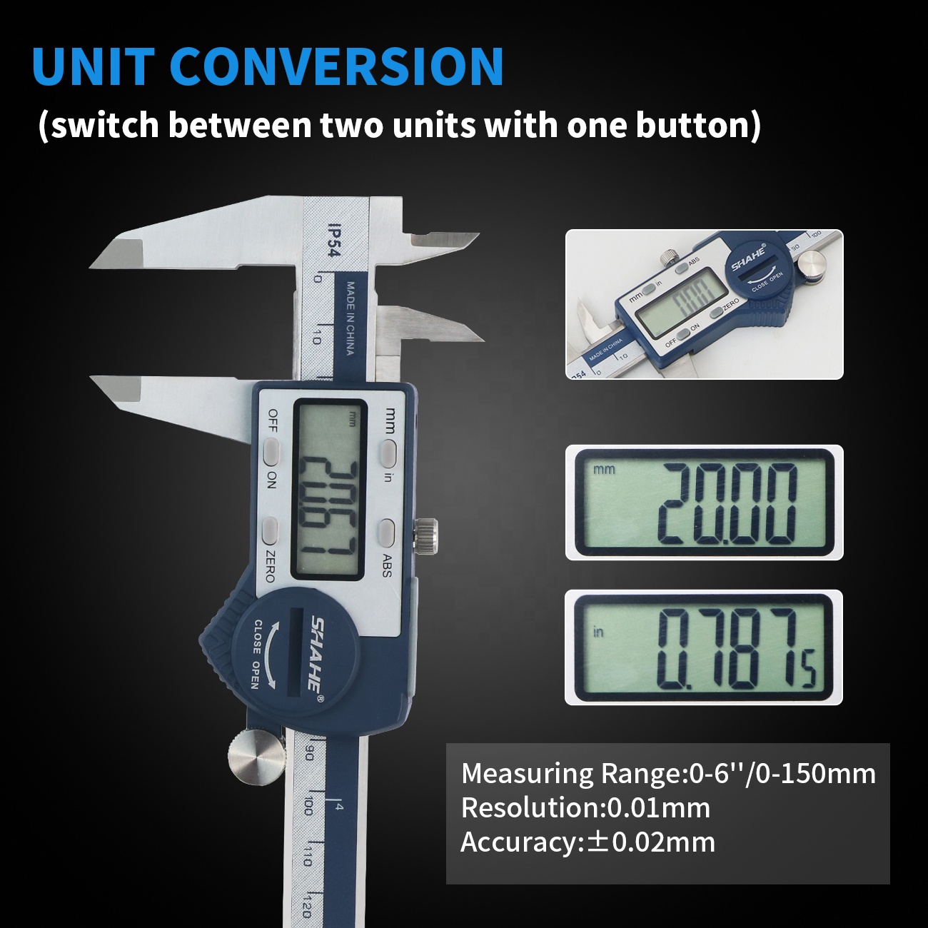 IP54 0-150mm الفرجار الورنية ا - مراجعة Digital Caliper 150Mm Stainless Steel وسعره