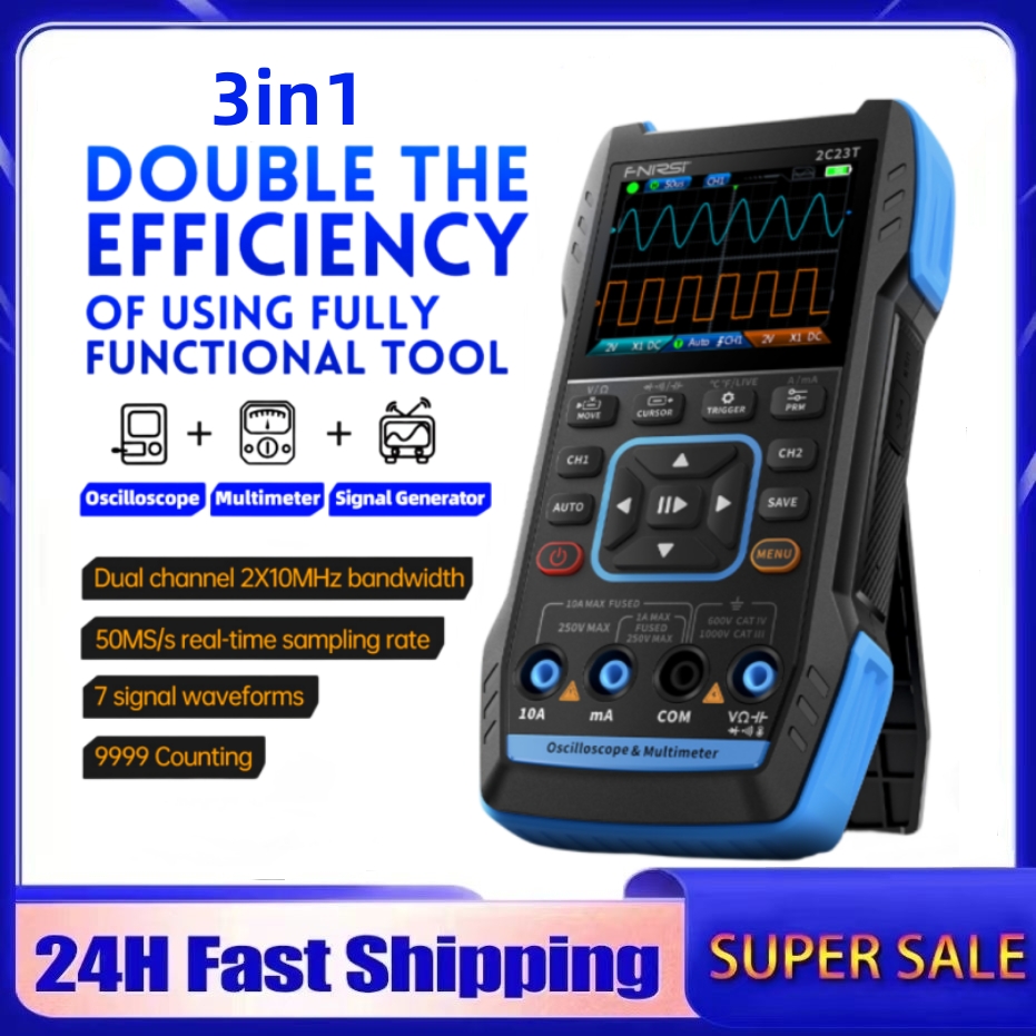 جهاز راسم ذبذبات رقمي 3 في 1 ط - مراجعة Fnirsi Digital Oscilloscope Handheld وسعره