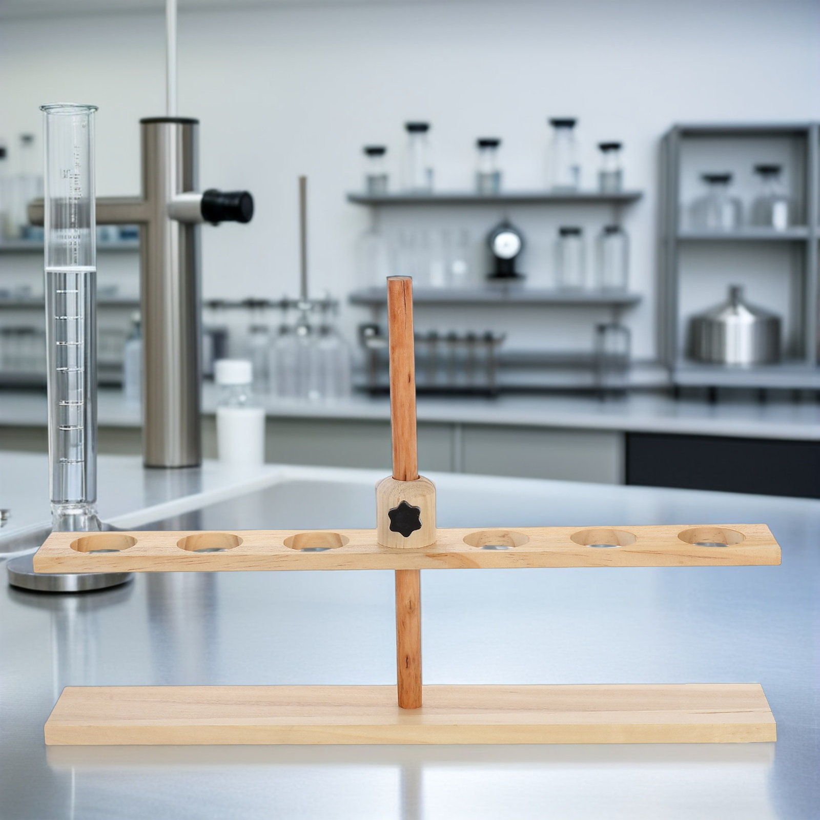 حامل قمع خشبي بـ 6 فتحات قابل  - مراجعة Lab Equipment وسعره